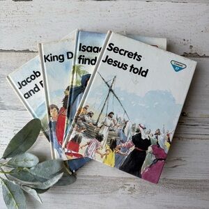 Vintage Guidepost The Lion Story Children's Bible Stories Book Stack (Set of 4)